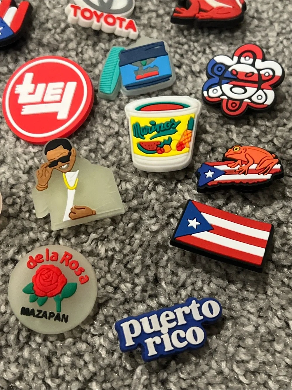Assorted Puerto Rico Themed Rubber Key & Card Holder Charms - Puerto Rico themed